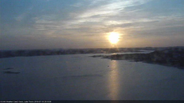 Lake Travis webcam, July 18, 2018 7:20 PM CT