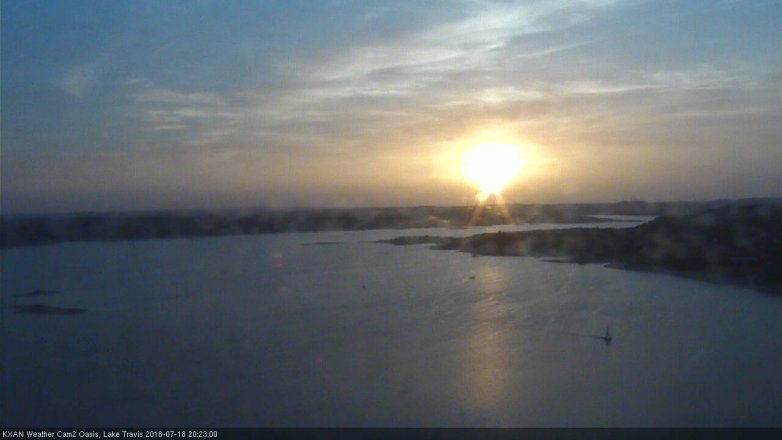 Lake Travis webcam, July 18, 2018 7:25 PM CT