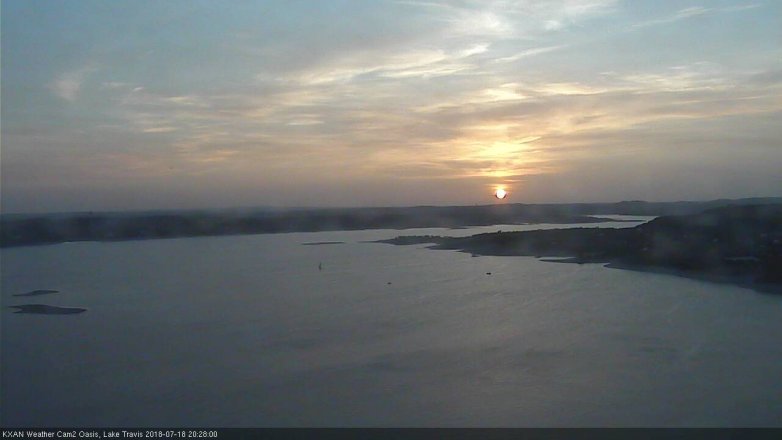 Lake Travis webcam, July 18, 2018 7:30 PM CT