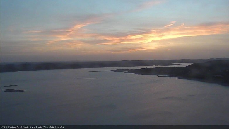 Lake Travis webcam, July 18, 2018 7:45 PM CT