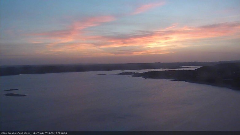 Lake Travis webcam, July 18, 2018 7:50 PM CT