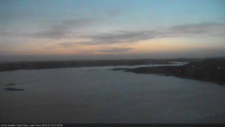 Lake Travis webcam, July 18, 2018 8:05 PM CT