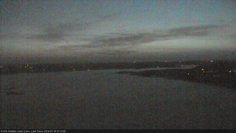 Lake Travis webcam, July 18, 2018 8:15 PM CT