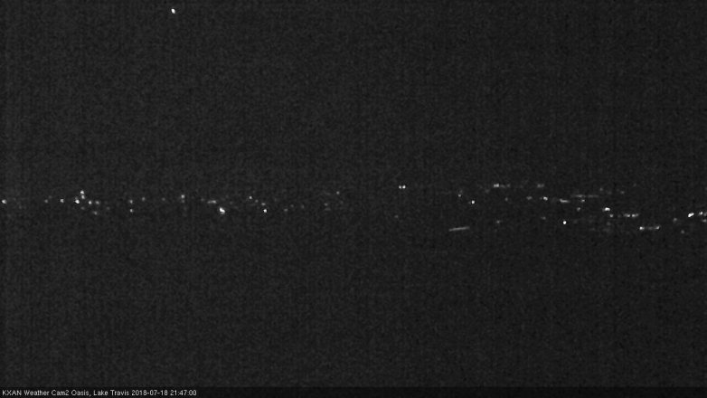 Lake Travis webcam, July 18, 2018 8:50 PM CT