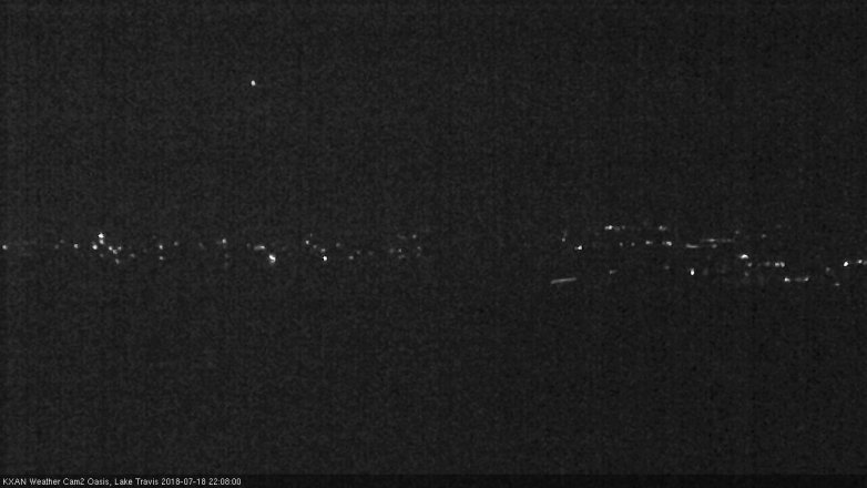 Lake Travis webcam, July 18, 2018 9:10 PM CT