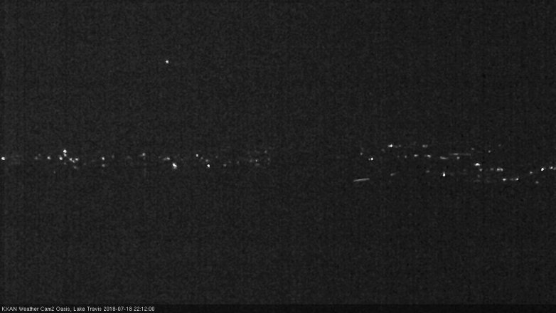 Lake Travis webcam, July 18, 2018 9:15 PM CT