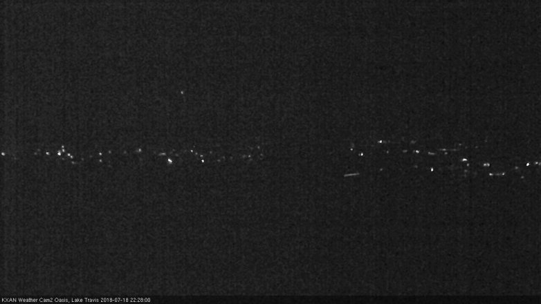 Lake Travis webcam, July 18, 2018 9:30 PM CT