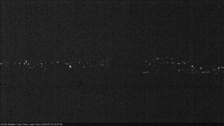 Lake Travis webcam, July 18, 2018 9:50 PM CT