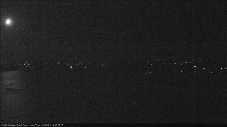 Lake Travis webcam, July 18, 2018 11:10 PM CT
