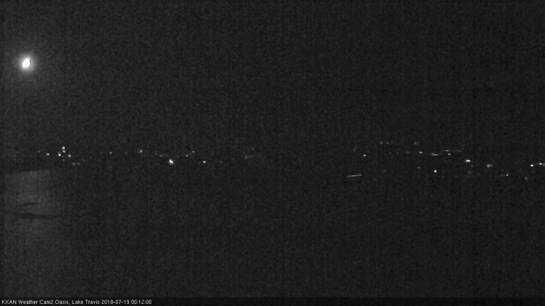 Lake Travis webcam, July 18, 2018 11:15 PM CT