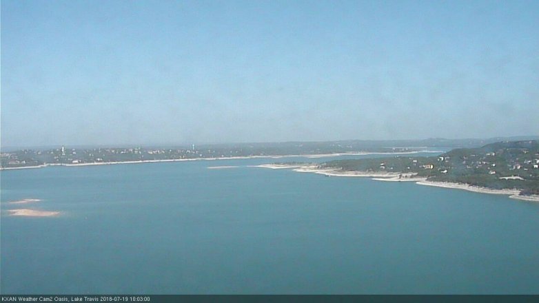 Lake Travis webcam, July 19, 2018 9:05 AM CT