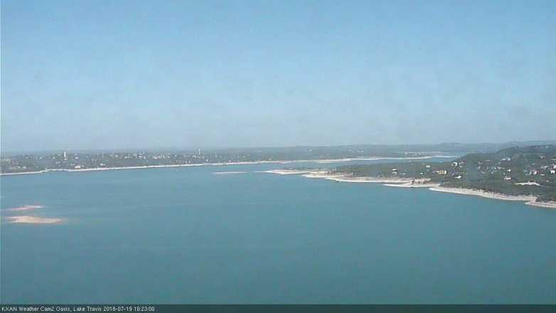 Lake Travis webcam, July 19, 2018 9:25 AM CT
