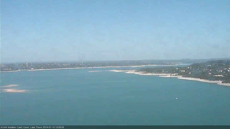 Lake Travis webcam, July 19, 2018 10:00 AM CT
