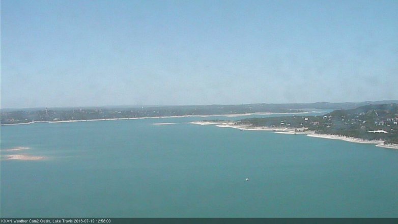 Lake Travis webcam, July 19, 2018 12:00 PM CT