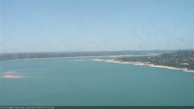 Lake Travis webcam, July 19, 2018 12:15 PM CT