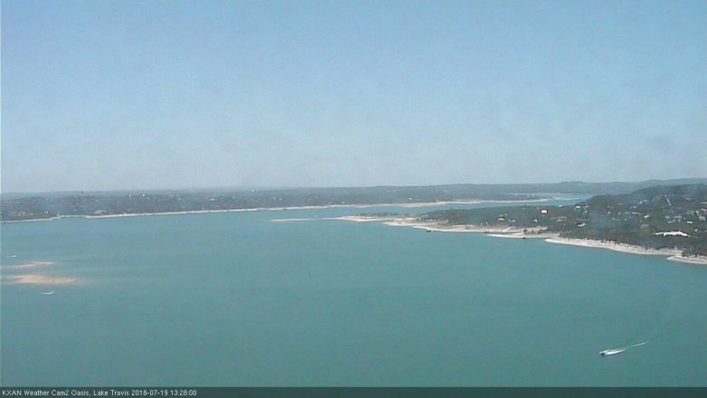 Lake Travis webcam, July 19, 2018 12:30 PM CT