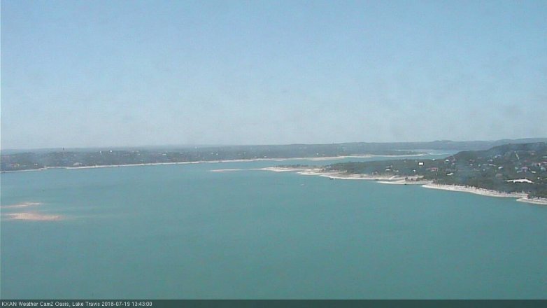 Lake Travis webcam, July 19, 2018 12:45 PM CT
