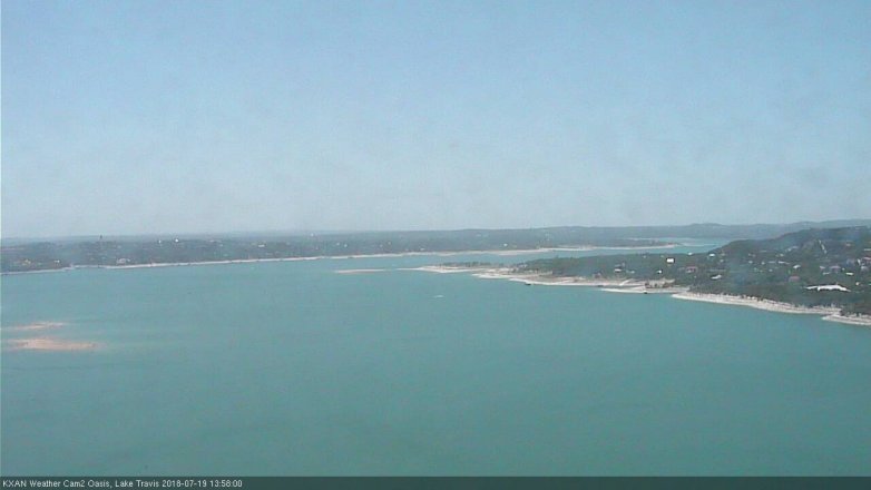 Lake Travis webcam, July 19, 2018 1:00 PM CT