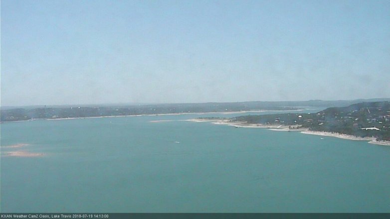 Lake Travis webcam, July 19, 2018 1:15 PM CT