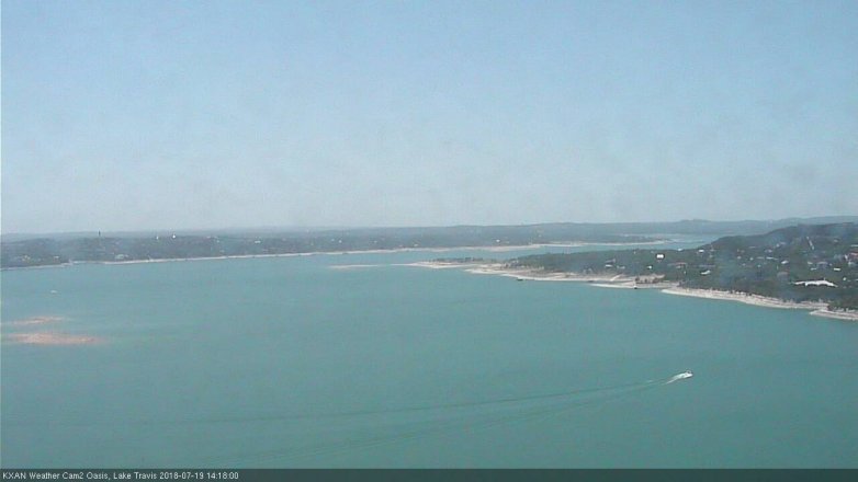 Lake Travis webcam, July 19, 2018 1:20 PM CT