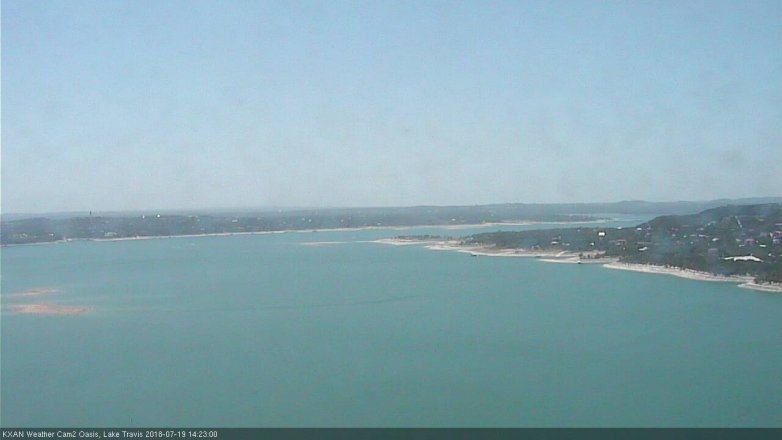 Lake Travis webcam, July 19, 2018 1:25 PM CT