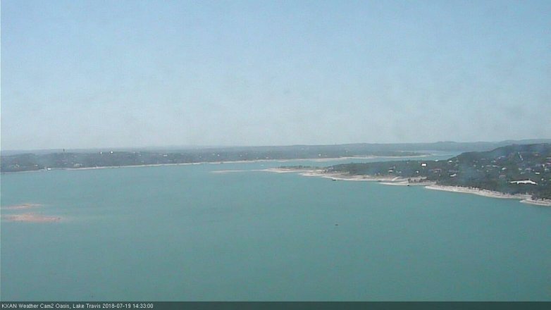 Lake Travis webcam, July 19, 2018 1:35 PM CT