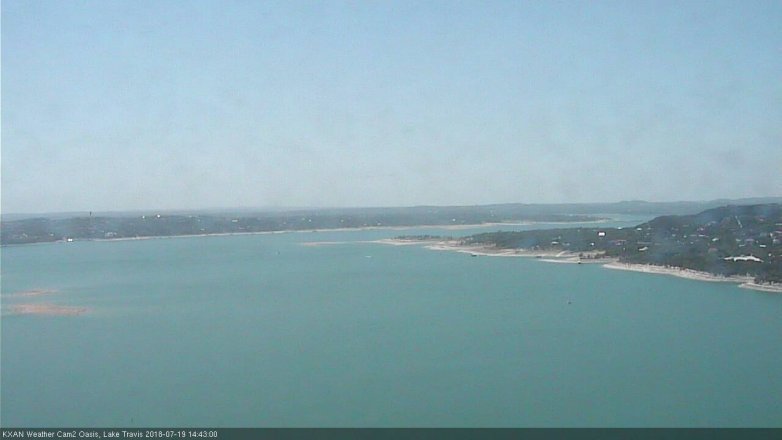 Lake Travis webcam, July 19, 2018 1:45 PM CT