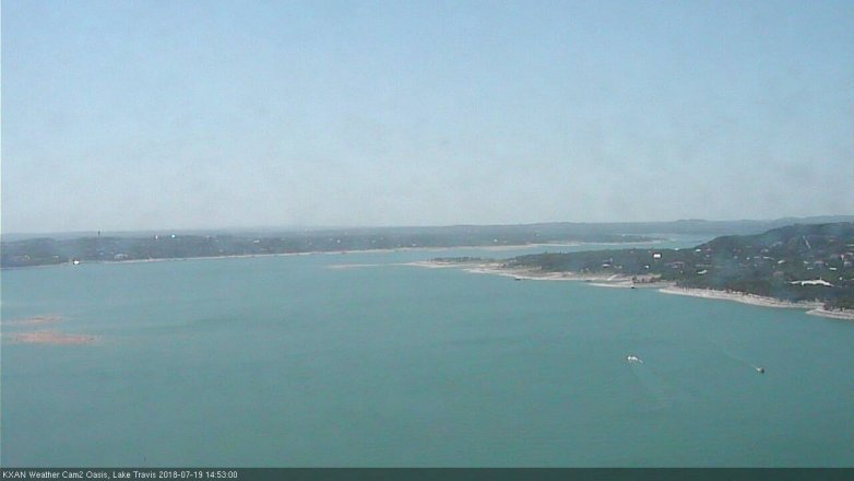 Lake Travis webcam, July 19, 2018 1:55 PM CT