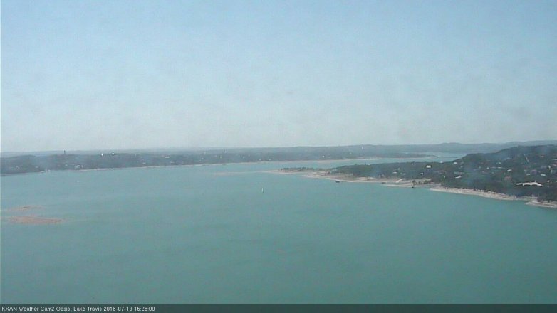 Lake Travis webcam, July 19, 2018 2:30 PM CT