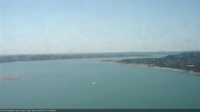 Lake Travis webcam, July 19, 2018 3:10 PM CT