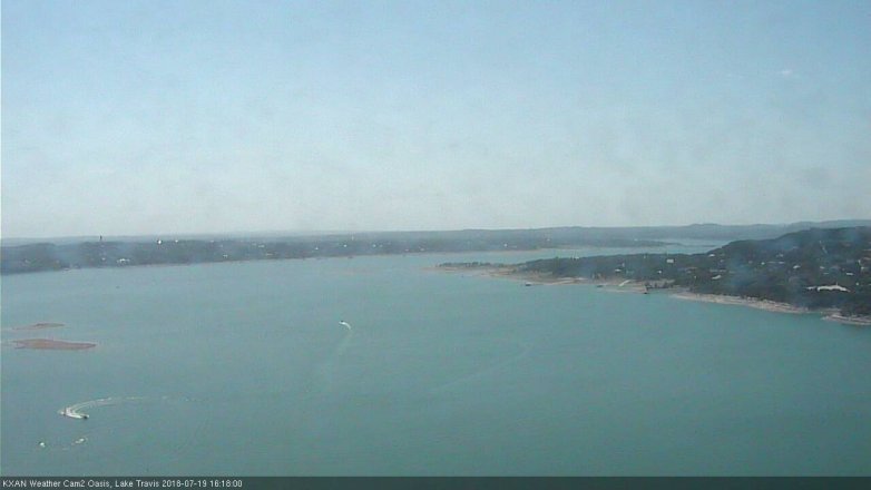 Lake Travis webcam, July 19, 2018 3:20 PM CT