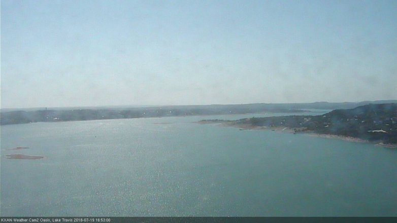 Lake Travis webcam, July 19, 2018 3:55 PM CT