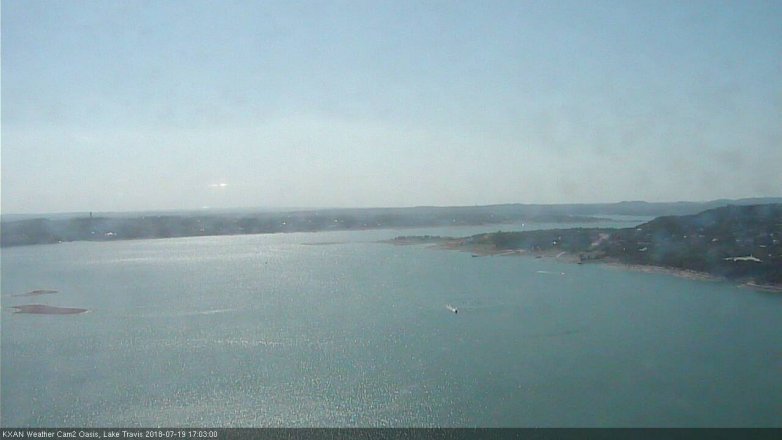 Lake Travis webcam, July 19, 2018 4:05 PM CT