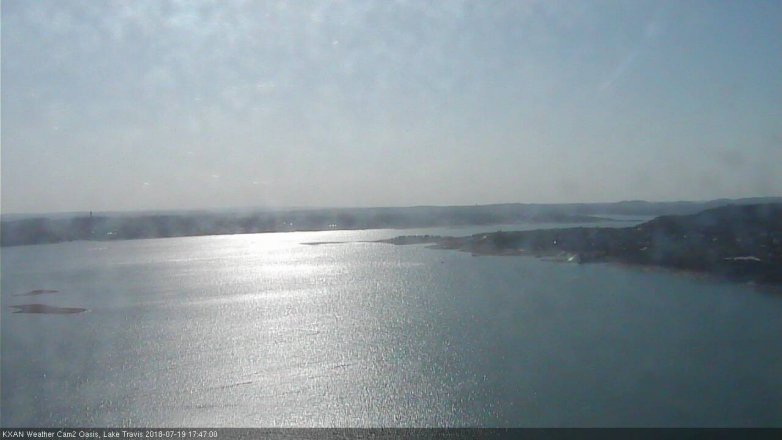 Lake Travis webcam, July 19, 2018 4:50 PM CT