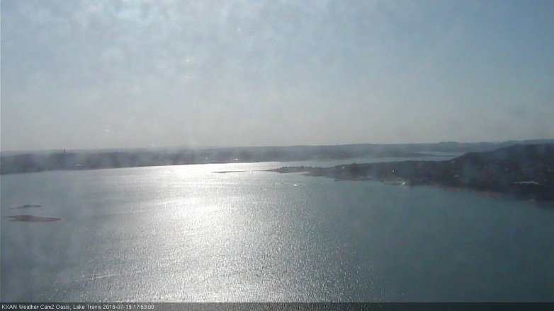 Lake Travis webcam, July 19, 2018 4:55 PM CT