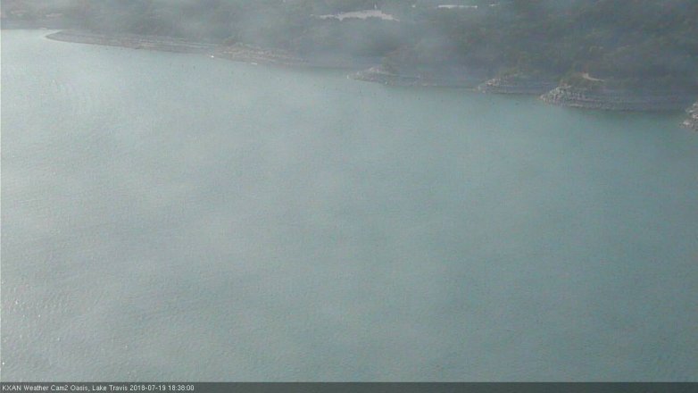 Lake Travis webcam, July 19, 2018 5:40 PM CT