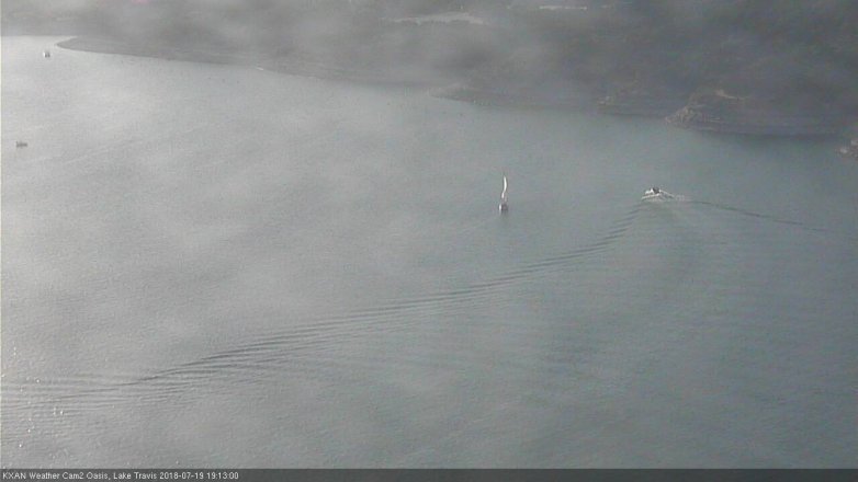 Lake Travis webcam, July 19, 2018 6:15 PM CT