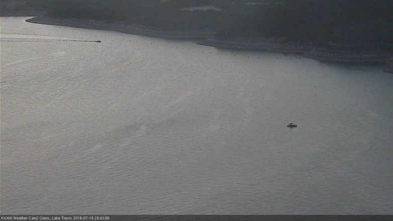 Lake Travis webcam, July 19, 2018 7:45 PM CT