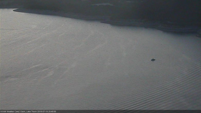 Lake Travis webcam, July 19, 2018 7:50 PM CT