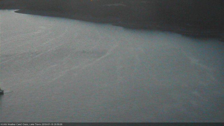 Lake Travis webcam, July 19, 2018 8:00 PM CT