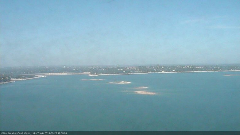 Lake Travis webcam, July 20, 2018 9:05 AM CT