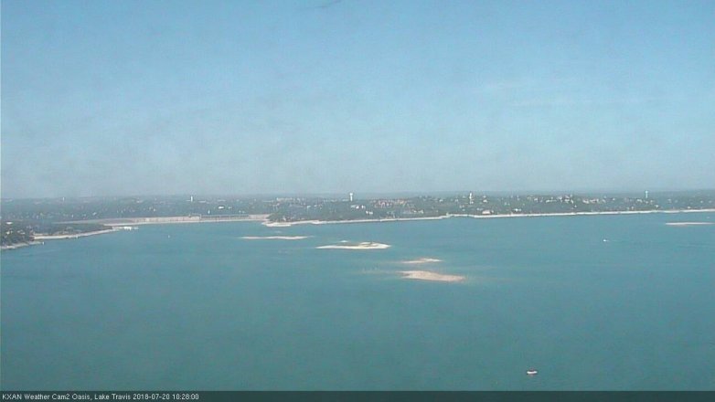 Lake Travis webcam, July 20, 2018 9:30 AM CT