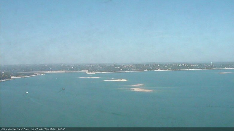 Lake Travis webcam, July 20, 2018 9:45 AM CT