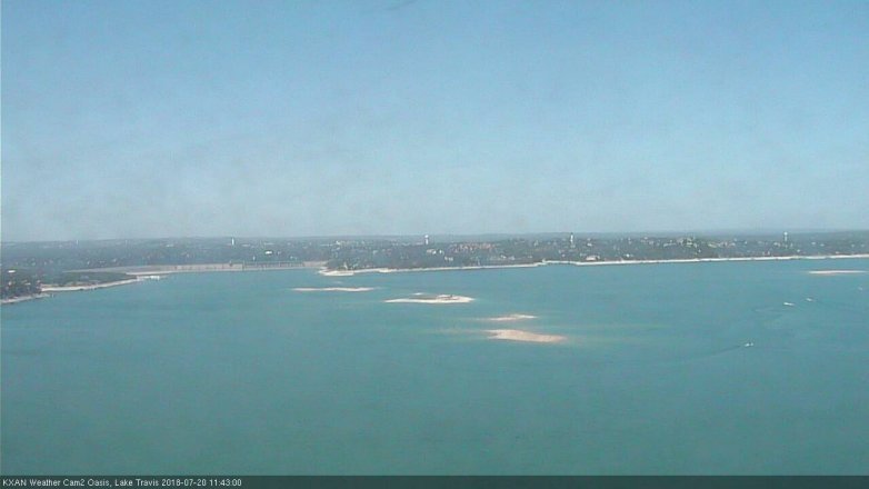 Lake Travis webcam, July 20, 2018 10:45 AM CT
