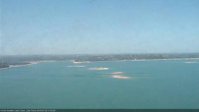 Lake Travis webcam, July 20, 2018 10:55 AM CT
