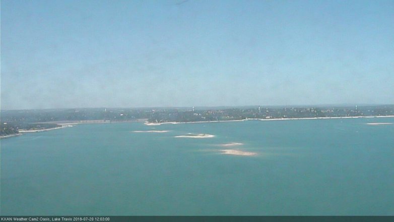 Lake Travis webcam, July 20, 2018 11:05 AM CT