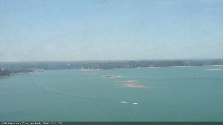 Lake Travis webcam, July 20, 2018 1:20 PM CT