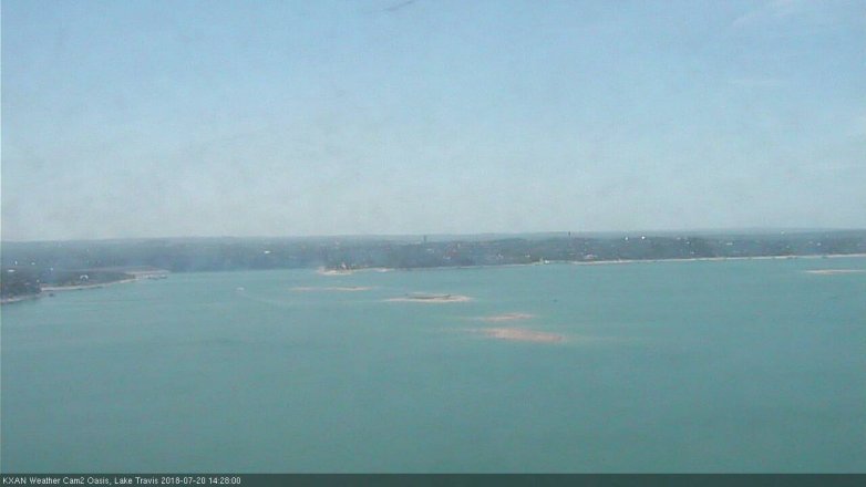 Lake Travis webcam, July 20, 2018 1:30 PM CT