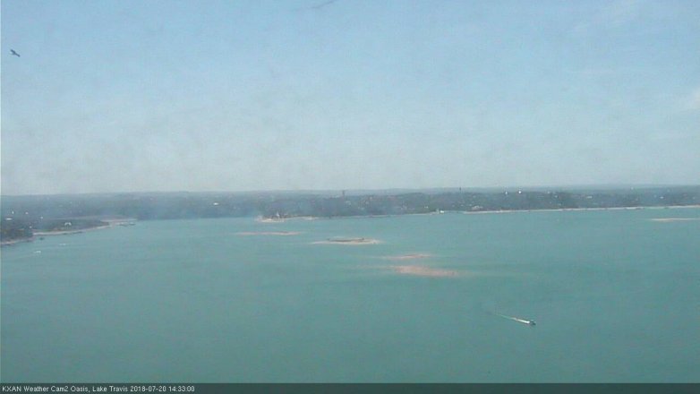 Lake Travis webcam, July 20, 2018 1:35 PM CT