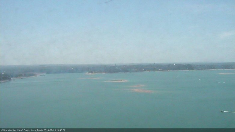 Lake Travis webcam, July 20, 2018 1:45 PM CT